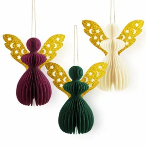 Kerstengel honingraat papier hangende decoratie voor feest en bruiloft tafel ornamenten