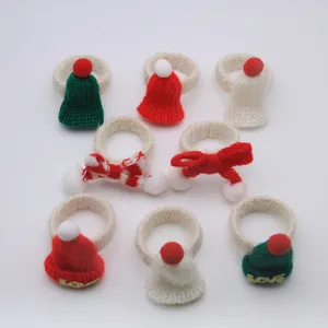 Set portatovaglioli di Natale simpatico cappello fiocco design decorazione tavola festa