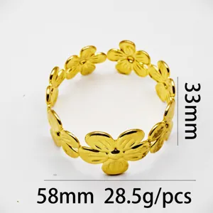 Gold metal flower napkin ring table decor elegant napkin holder for hotel wedding party