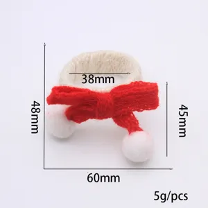 Portatovagliolo con fiocco cappello di Natale, decorazione in lana lavorata a maglia, 60x48mm.