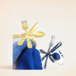 Western Style Metal Napkin Rings Gold And Silver Electroplated Dinner Table Napkin Buckle Holders For Hotel Wedding Party Dining