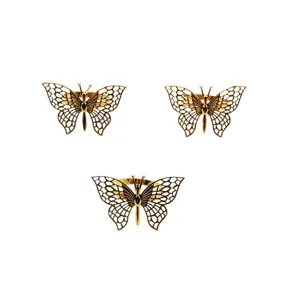 Goldene hohle Metall Schmetterling Serviette Ringe Set für Tischdekoration Hochzeit Party