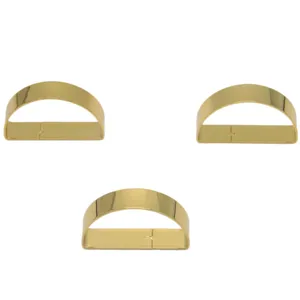 Ronds de serviette en metal dore demi-cercle en forme de D pour decor de table