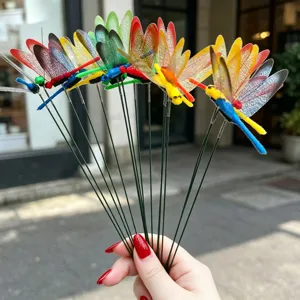 Paletti da giardino libellula simulata 3D decorazione vaso di fiori esterno ramo pianta