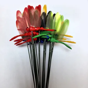 Paletti da giardino con libellule artificiali 3D vasi di piante colorati decorazioni