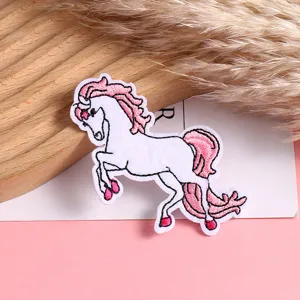 Einhorn gestickter Aufnäher DIY süßes Tier Abzeichen Kleidung Schuhe Tasche Accessoire