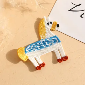 Cute cartoon embroidered horse patch for DIY clothing, bags, and phone case decoration items.