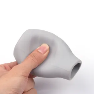 Silicone turkey baster bulb detail showing flexible squeeze action for kitchen cooking tool.