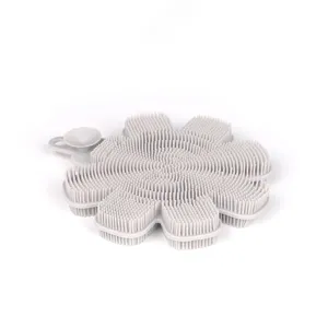 Spazzola per piatti in silicone a forma di fiore, spugna da cucina per pentole e padelle.
