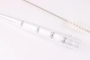 Clear silicone turkey baster oil dropper with measurement marks and cleaning brush tool