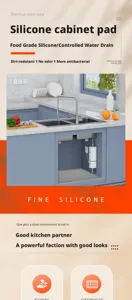 Silicone cabinet pad under sink mat waterproof food grade kitchen protection mat grey
