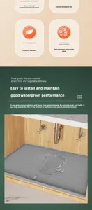 Silicone under sink mat grey waterproof kitchen cabinet protector food grade pad