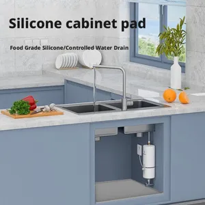 Multifunctional Silicone Under Sink Mat Waterproof Protective Mat For Kitchen Cabinet Washing Machine Top Gray Organizer Pad