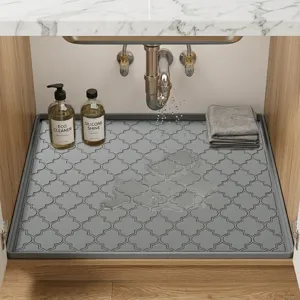 Silikon Unterlegmatte Spüle wasserdicht Küchenschrank Schutzmatte graue Abtropfmatte