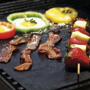 Duurzame anti-aanbak PTFE grillmat voor buiten barbecue, hittebestendige kookplaat liner.