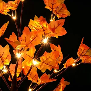 LED artificial maple tree light autumn decor warm fairy lights for bedroom party home ambiance.