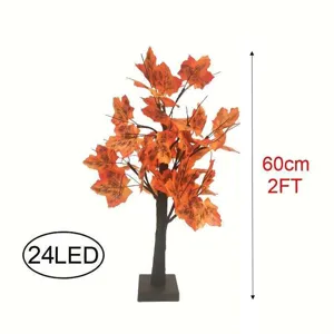 LED Maple Tree Light 60cm 2FT 24 LEDs Autumn Fall Decor Tabletop Party Atmosphere Lamp