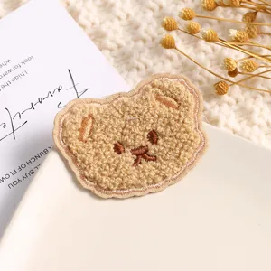 Cute fluffy bear embroidered patch clothing accessory for DIY jacket jeans apparel