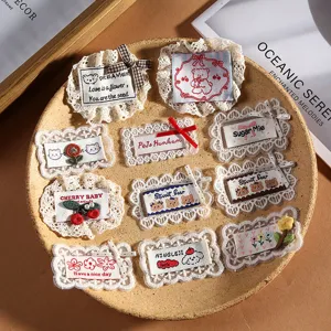 Korean Cartoon Cute Bear Lace Badge DIY Accessories Hair Accessories Hairpins Children Clothing Embroidery Patches