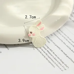 Cute rabbit embroidered patch cartoon animal motif for DIY clothing accessory detail