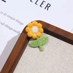 Cute flower embroidery patch self adhesive decorative cloth applique for clothing accessories
