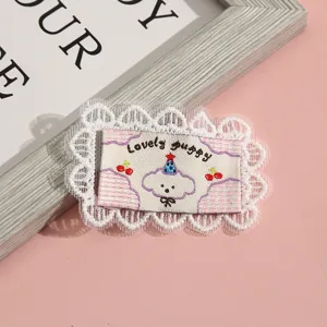 Cute cartoon lace patch for DIY clothing repair and decoration, sweet style puppy design.