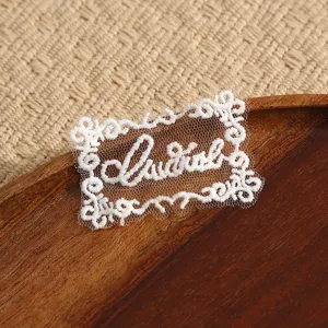 White lace embroidery patch DIY clothing accessory decorative applique badge applique