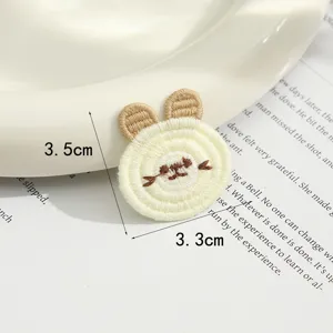 Cute cartoon bear and rabbit embroidery patch for diy handmade hair accessories and garment.