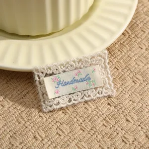 DIY lace embroidered cloth patch handmade label accessory for clothing decoration detail view