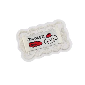 Cute cartoon lace embroidered patch DIY hair clip clothing accessory kawaii badge applique