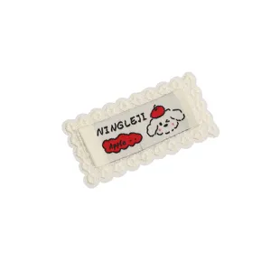 Cute lace embroidered cloth patch DIY clothing accessory decorative label with cute dog pattern.