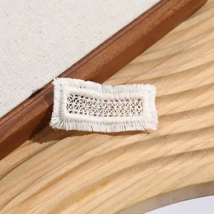 Patch en tissu de dentelle brodé blanc fait main accessoire de vêtement DIY décoratif