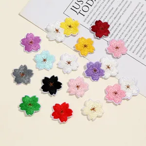 Kersenbloesem Geborduurde Stofpatch DIY Decoratieve Strijkpatch Bloem Patches Voor Kleding Accessoires