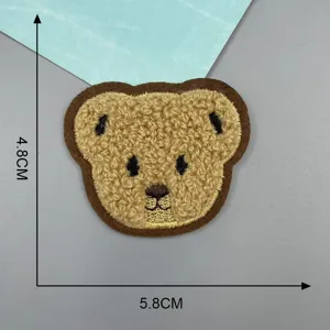 Cute cartoon bear plush embroidery patch clothing accessory decorative badge 4.8x5.8cm