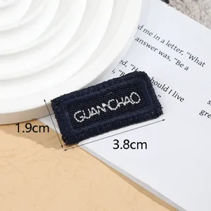 Woven cloth label embroidery patch DIY handmade garment accessory detail 3.8x1.9cm.