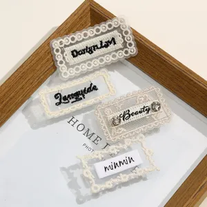 Embroidered Letter Lace Trim Cloth Patch Mesh Applique With Rhinestone For Clothes Shoes Hats DIY Decoration