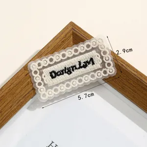Mesh base lace embroidered patch DIY clothing accessory decorative clothing patch 5.7x2.9cm