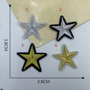 DIY embroidered star patches clothing accessories apparel badge set of four variants 3.8cm