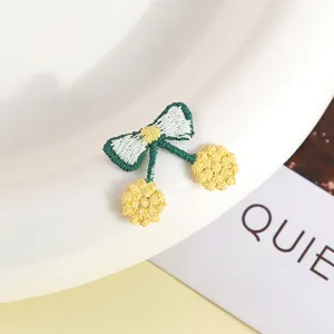 Cute embroidered cherry flower patch for DIY hair clips garments clothing decors