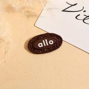 Fashion brown embroidered clothing patch lace hollow design badge DIY garment accessories detail