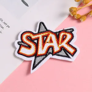 Embroidered star patch hot melt adhesive DIY clothing accessory for jeans hats jackets