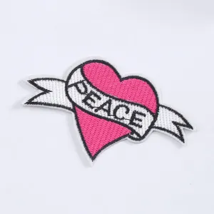 Patch brodé cœur application en tissu DIY accessoire décoratif pour vêtements et textile