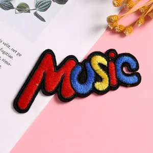 Colorful embroidered music patch iron on applique DIY clothing decoration jeans accessories