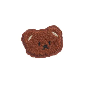 Cute brown bear embroidery patch for clothing bags DIY accessories cartoon kids cute patch