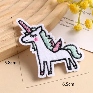 Cute unicorn embroidered patch DIY clothing accessories cartoon decorative patch 5.8x6.5cm