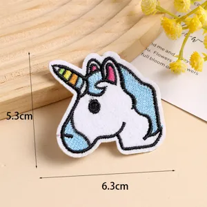 Cute unicorn embroidered patch DIY clothing accessory decorative badge appliques 5.3x6.3cm