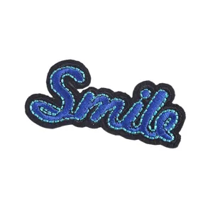 Blue Smile embroidered patch DIY clothing accessory denim jacket jeans hat decorative badge