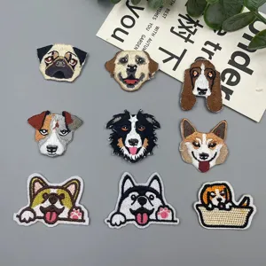 Leuke Geborduurde Honden Patch Cartoon Dieren Strijkpatches Voor Jeans Hoodies Kleding DIY Reparatie Decoratieve Applicatie