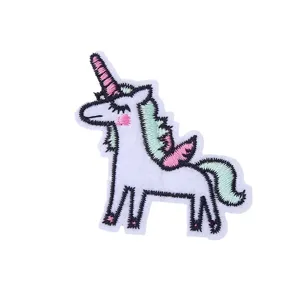 Cute cartoon unicorn embroidered patch for DIY clothing, jacket, and bag decoration.