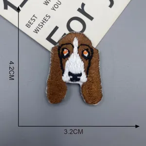 Leuke basset hound hond geborduurde stoffen patch voor kleding jeans DIY decoratief accessoire.